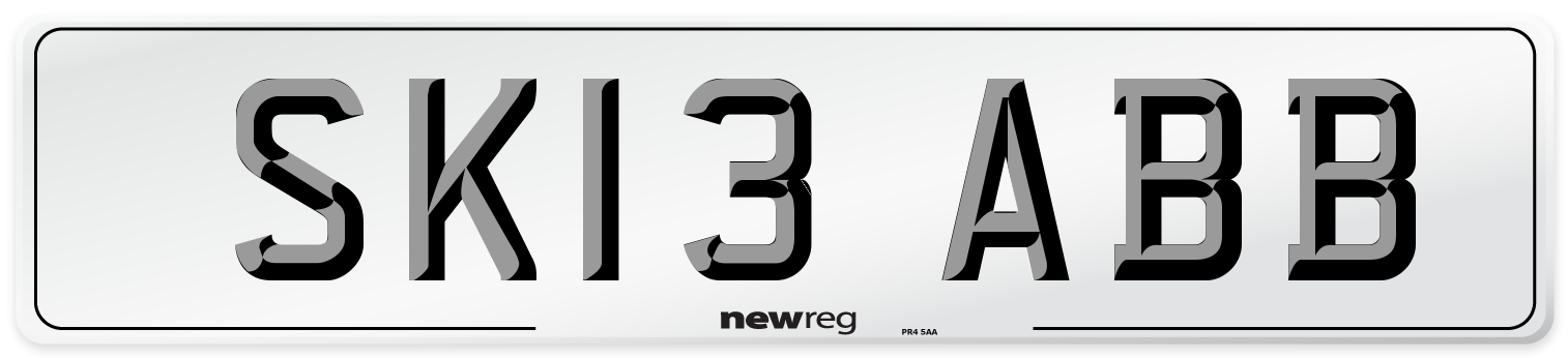 SK13 ABB Number Plate from New Reg